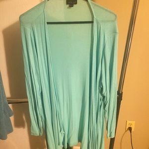 J. Jill Womans Green/Blue Large Long Sweater/Cardigan